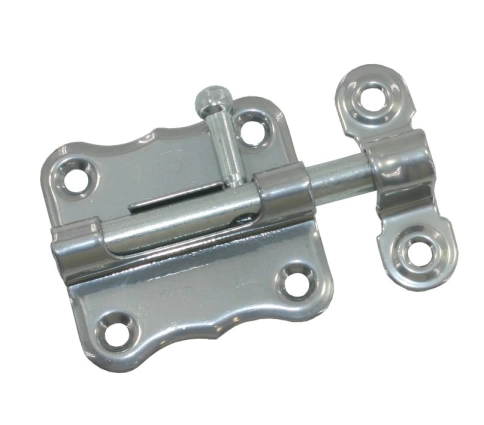 Задвижка дверная с фиксацией фигурная площадка ЗТ-2-60 оцинкованная Металлист фото 1