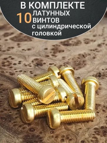 Винт 4х20 латунный с цилиндрической головкой DIN84,10 шт фото 5
