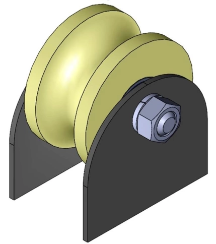 Ролик на пластинах Р2705, d70мм, под трубу 20х20, 2шт. фото 6