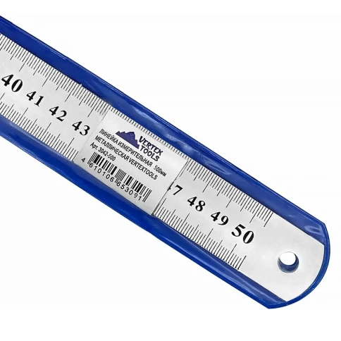 Линейка металлическая 500 мм измерительная VERTEXTOOLS фото 2