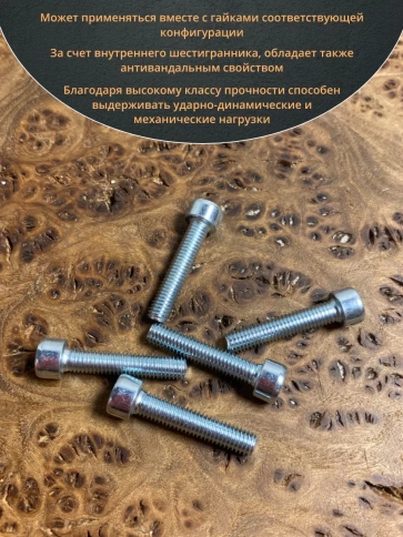 Винт под шестигранник ПР 5х25 мм ОЦ к.п.8.8 DIN912,  50 шт. фото 4