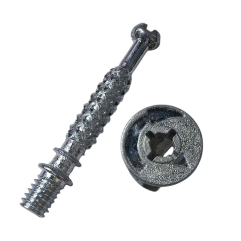 Стяжка эксцентриковая 15х11,5 мм со стойкой с р/ч 34 мм саморез, оцинкованная фото 2