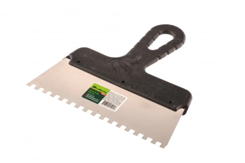 Шпатель из нерж.стали 450 мм зуб 8х8 мм пластмас.ручка Сибртех фото 1