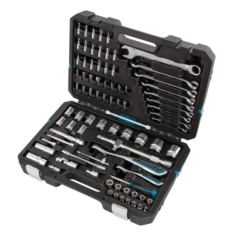 Набор инструментов 82 предмета 120 зубьев. CrV. 1/4 1/2" Gross фото 1