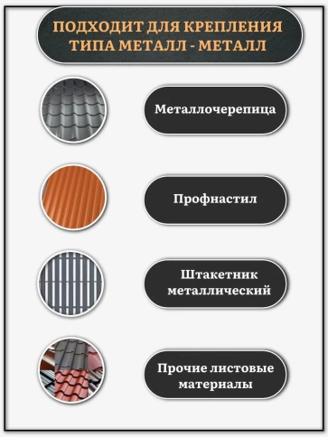 Саморез кровельный, 5,5х19 сигнально-синий RAL5005 500 шт фото 4