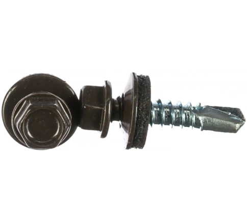 Саморез кровельный, 4,8х29 серо-коричневый RAL8019 50 шт фото 5