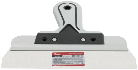 Шпатель фасадный Профи, нержавеющая сталь, прорезиненная ручка 250 мм фото 3