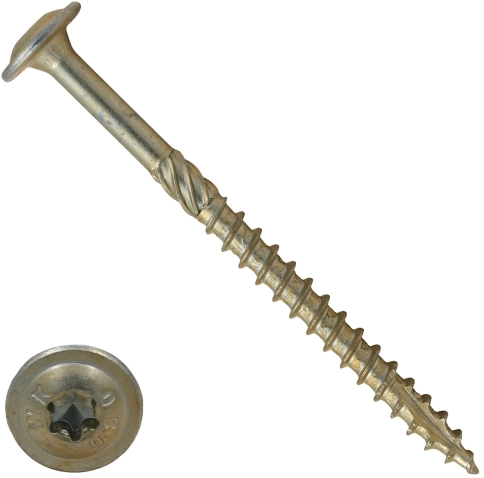 Саморез 6х60 по дереву с прессшайбой Тorx, ЖЦ, 10 шт., фото 5