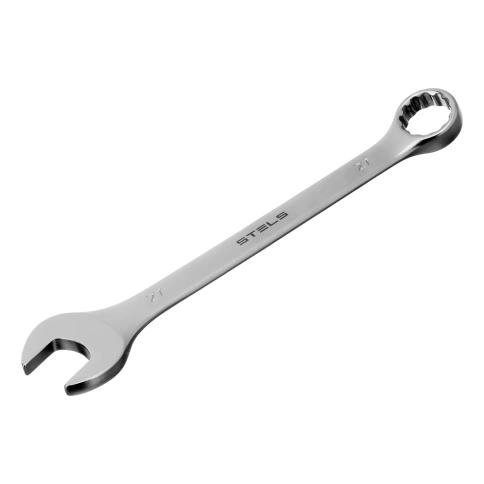 Ключ комбинированный матовый хром 27 мм CrV Stels фото 1
