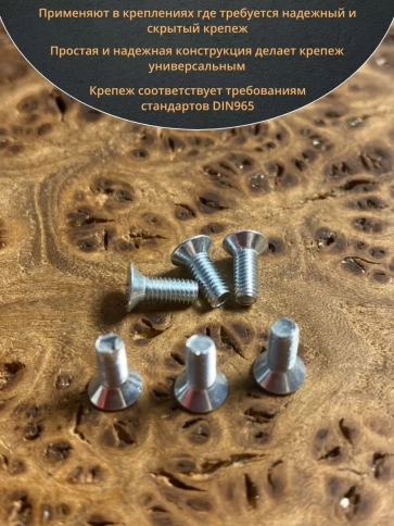 Винт потайной оцинкованный 3х8 DIN965, 10 шт. фото 4