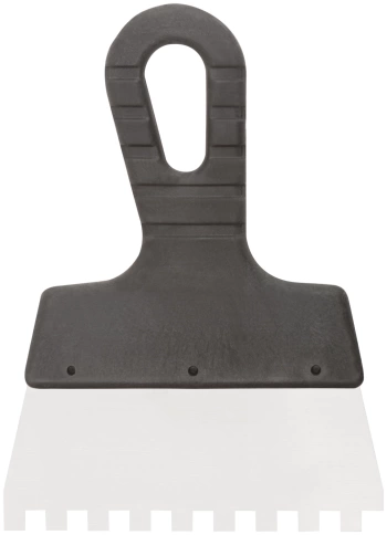 Шпатель фасадный нержавеющий зубчатый 150 мм / зуб 8 мм фото 1