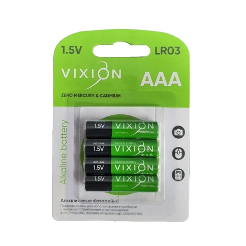 Батарейка алкалиновая LR03-AAA 4 шт VIXION фото 1