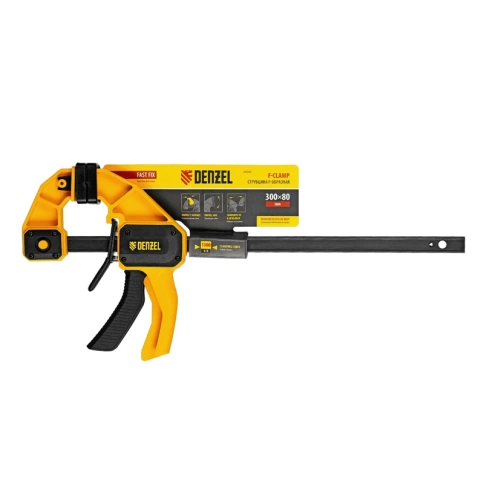 Струбцина тип F усиленная быстрозажимная, нейлоновый корпус 80х300 мм Denzel фото 2