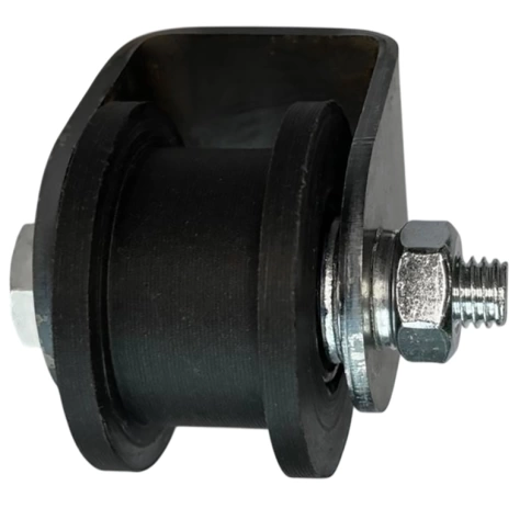 Ролик d50 мм ЧР2528 на платформе под трубу 20*20, черный капролон фото 1