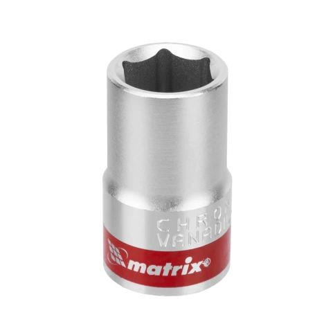 Головка торцевая хромированная 6-гранная 14 мм CrV под квадрат 1/2 Matrix фото 1