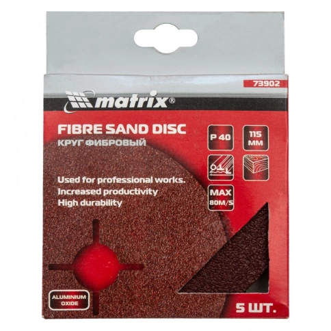 Круг фибровый 115х22,2 мм Р40 Matrix фото 4