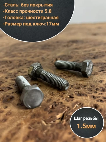 Болт без покрытия 10х45 мм ГОСТ 7798, 10 шт. фото 3