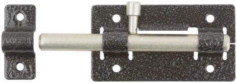 Задвижка накладная усиленная для дверей круглый ригель серебро	 фото 1