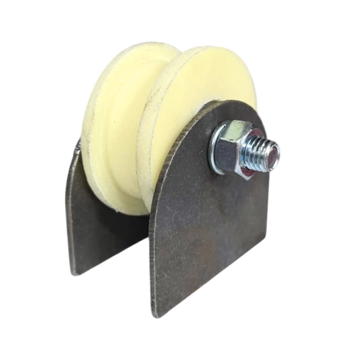 Ролик d70 мм Р2705 на пластинах под трубу 20*20, капролон фото 1