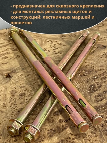 Анкерный болт с гайкой 12х250 мм, 10 шт. фото 3