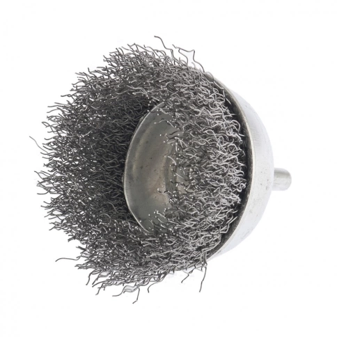 Щетка для дрели "чашка", со шпилькой, вит.проволока 0,3мм, 65 мм Сибртех фото 2