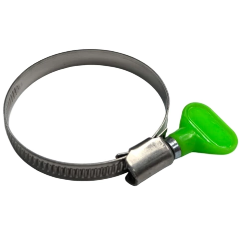 Хомут червячный с барашком 40-60 мм, нержавеющая сталь W2 фото 1