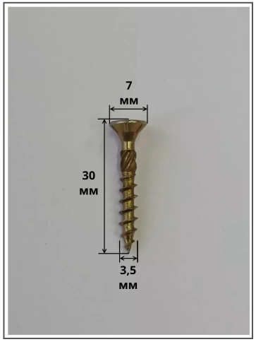 Саморез по дереву потайной Torx 3,5х30 ЖЦ, 50 шт. фото 2