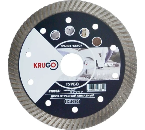 Диск алмазный турбо универсальный 125х2,2х22,23х10 мм KRUGO фото 1