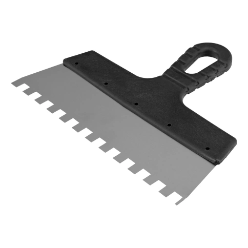 Шпатель из нерж.стали 250 мм зуб 10х10 мм пластмас.ручка Sparta фото 1