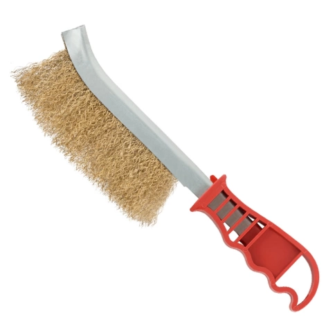 Корщетка с изогнутой пластиковой ручкой, латунированная, тип В FIT фото 1