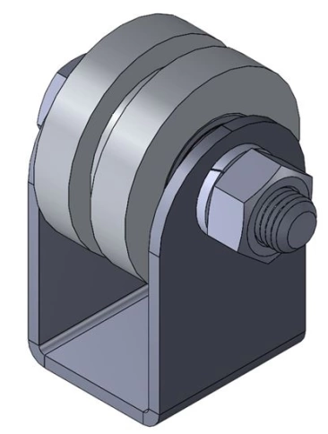 Ролик на пластинах Р3515, d 50 мм под угол ,металл, 2 шт. фото 6