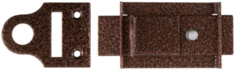 Засов накладной с проушинами медь фото 1