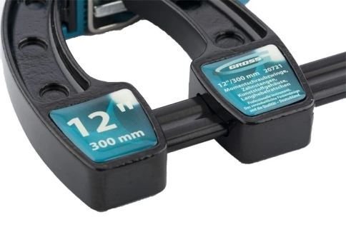 Струбцина реечная, быстрозажимн., мет.корп., рычаж.храп. м-зм 12"/300 мм Gross фото 3