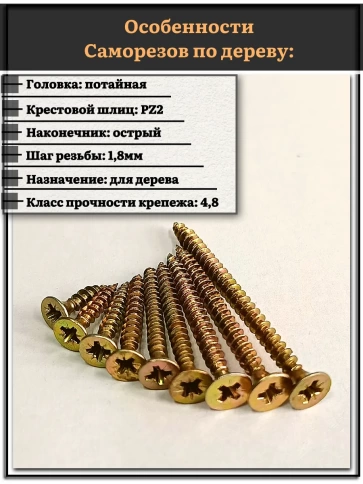 Саморезы по дереву М4,5 ЖЦ набор 2 ( 450 шт) фото 2
