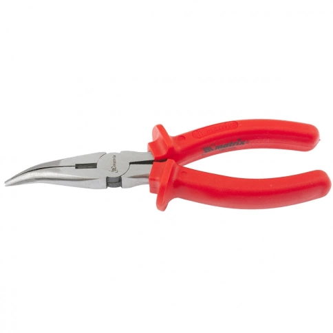 Длинногубцы Econom, изогнутые шлифованные, пластмассовые рукоятки 180 мм Matrix фото 1