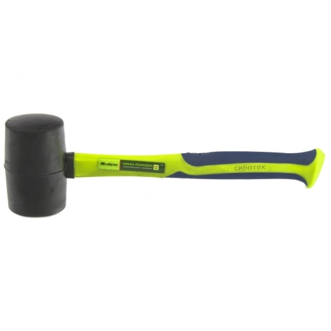 Киянка резиновая, черная резина, фибергласовая рукоятка 680 гр. Сибртех фото 1