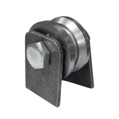 Ролик d50 мм Р3515 на пластинах под угол, металл фото 2