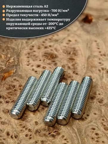 Винт установочный нержавеющий М8х25 DIN913 (гужон), 50 шт. фото 3