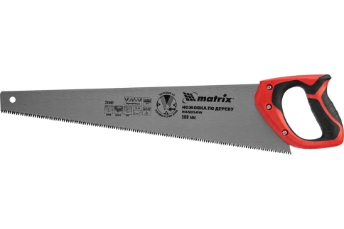 Ножовка по дереву, двухкомп.рук.,зуб 3D, каленый зуб 7-8 TPI 500мм Matrix фото 1