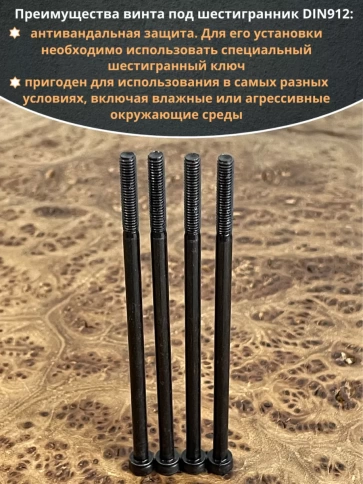 Винт высокопрочный НР М4х100 мм к.п.12.9 черный DIN912, 10 шт. фото 4