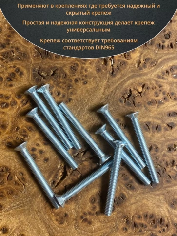 Винт потайной оцинкованный 4х40 DIN965, 50 шт. фото 4