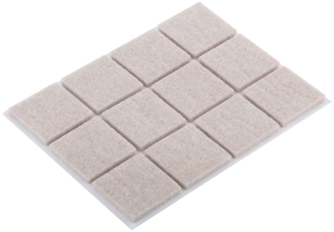 Подкладки для мебели самоклеющиеся квадратные 25х25 мм 12 шт. войлок фото 2