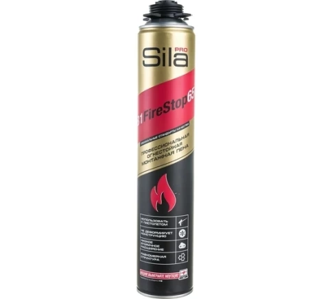 Пена монтажная профессиональная огнестойкая Sila PRO B1 Firestop 65. 850 мл фото 1