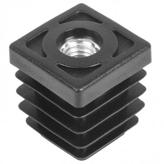 Заглушка для труб квадратная 25х25 мм с резьбой М8 фото 1