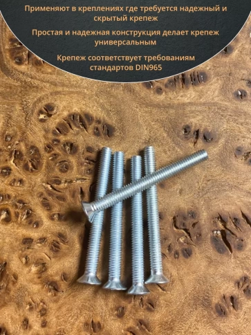 Винт потайной оцинкованный 3х25 DIN965, 100 шт. фото 5