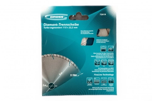 Диск алмазный турбо-сегментный сухое резание 115х22,2 мм Gross фото 3
