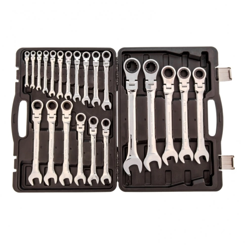 Набор ключей комбинированных трещеточных шарнирных 22 шт Matrix фото 1