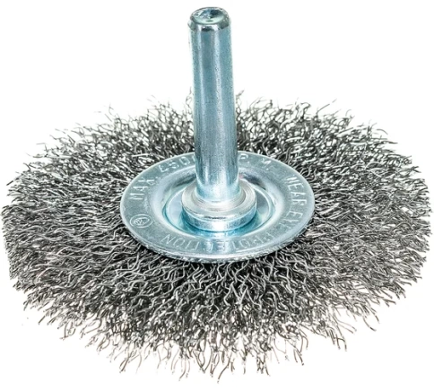 Щетка для дрели "Плоская", со шпилькой, вит.проволока 0,3мм, 60 мм Сибртех фото 1